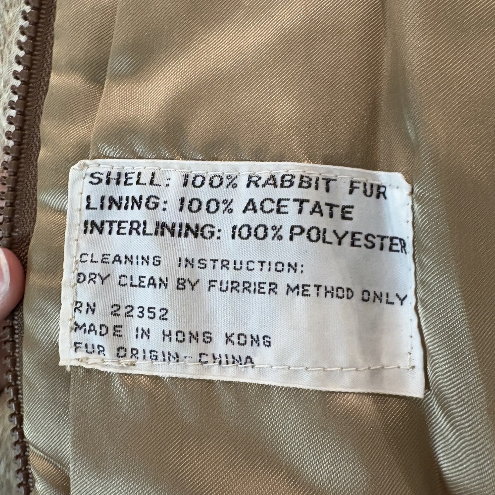 Tan Rabbit Fur Coat - Picture 4 of 7